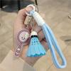 Rotating Badminton Racket Keychain: Cute Woven Pendant & Hand Rope Ornament - Perfect New Year Gift