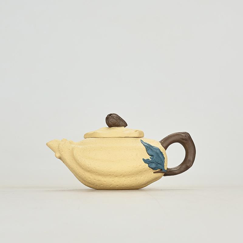 80cc Yixing purple clay teapot, handmade clay Buddha hand teapot, small capacity teapot
