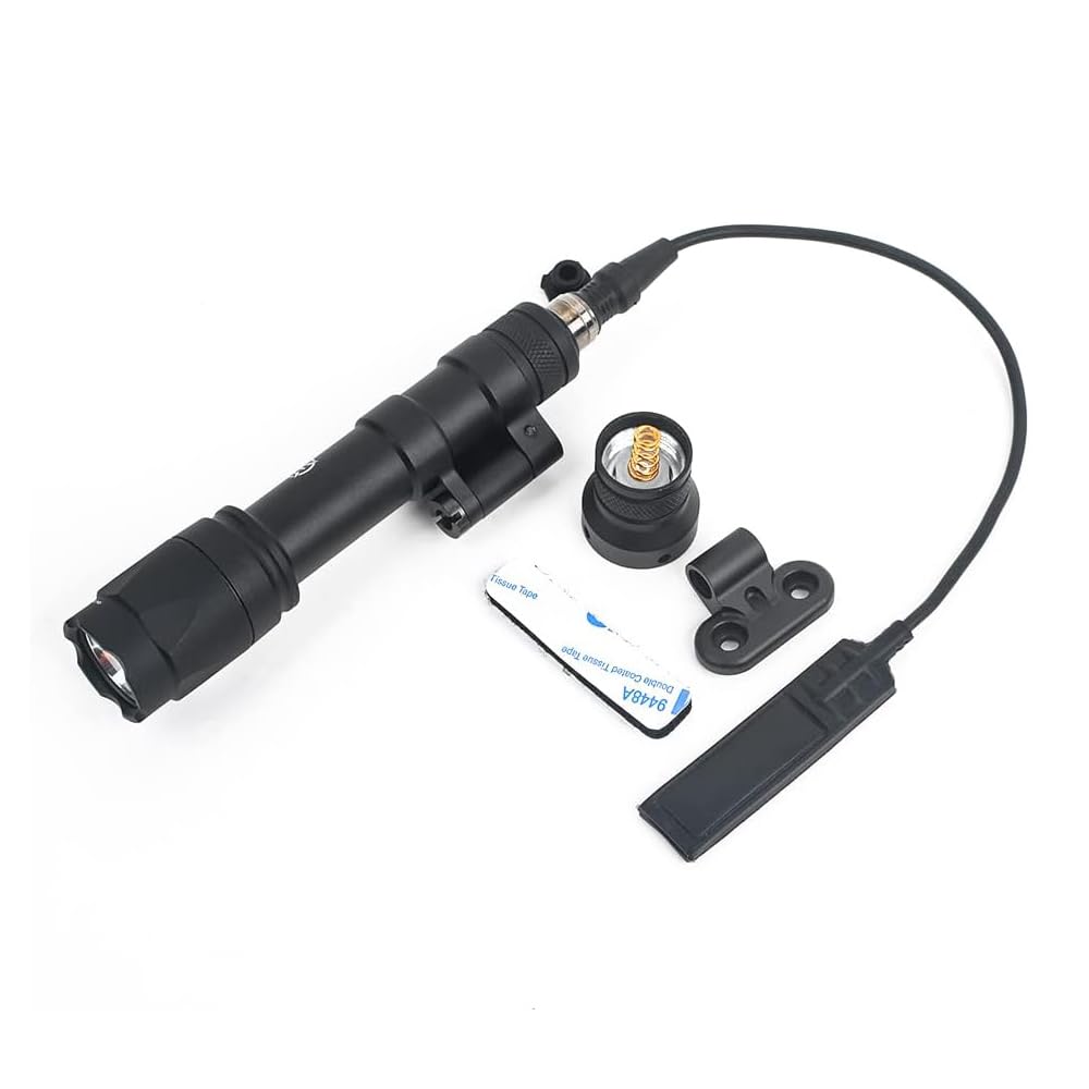 WADSN Flip-Up M640C Scout Flashlight (with MLOK/20mm Rail Mount), Approximately 800 Lumens, Airsoft Tactical Light with Remote and Push Switch (Black)