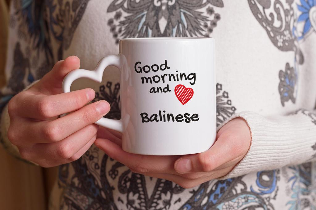 Balinese - Cat Mug, Adorable Heart-shaped Handle Mug, Universal Gift from Art-Dog Brand