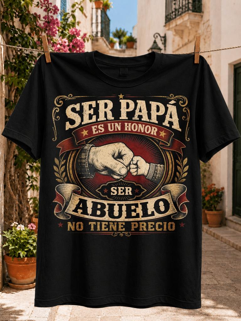 Spanish Father And Grandfather Ser Papa Es Un Honor Ser Abuelo No Tiene Precio Vintage Fist Bump Unisex All Tshirt