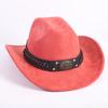 Nuovo colore cappello da cowboy western da uomo e da donna versatile per il pendolarismo stile semplice tesa larga cappello a cilindro cappello da sole