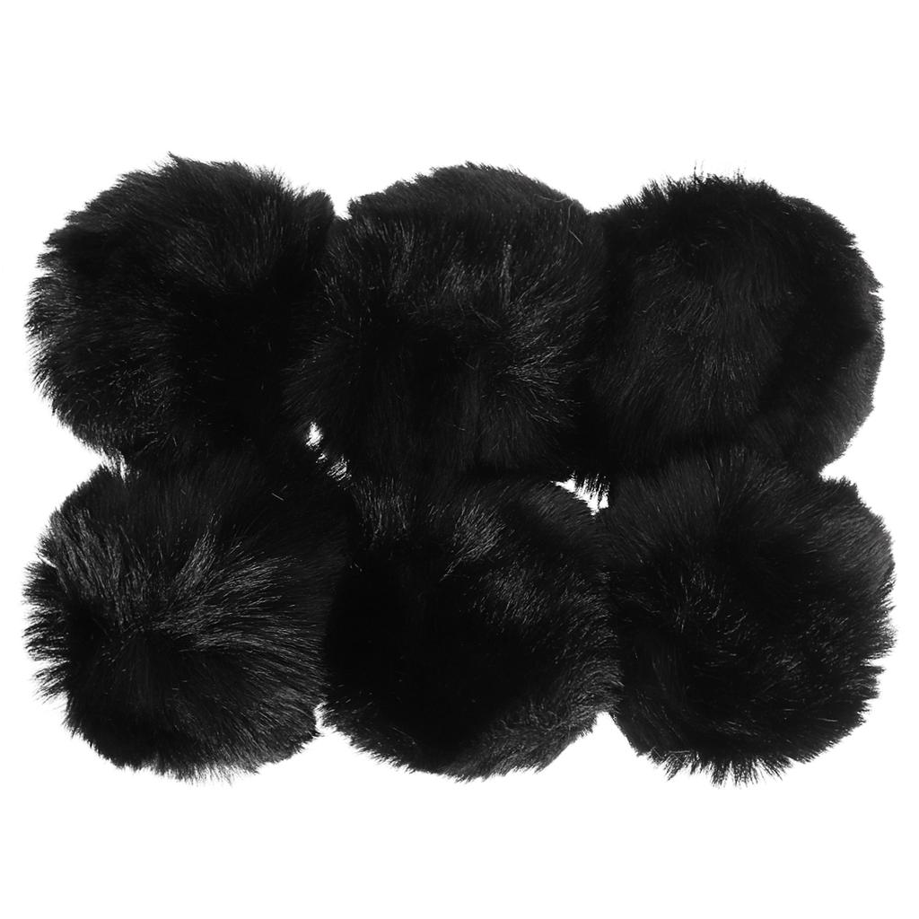 6/12pcs Faux Fur Pom Poms for Hats Fluffy Soft Fur Poms Balls for Keychain Knitting Hats DIY Scarves Gloves Bag Christmas