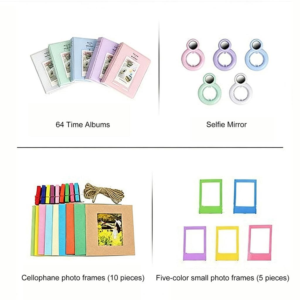 7 In 1 Instant Camera Accessories Bundle Case Photo Album Film Frame Selfie Lens for Fujifilm Instax Mini 12 Instant Cam