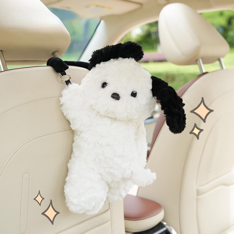 1pc Universal Car Tissue Hanger Doll Cute Creative Hanging Tissue Holder Plush Vehicle Tissue Case  Paper Box