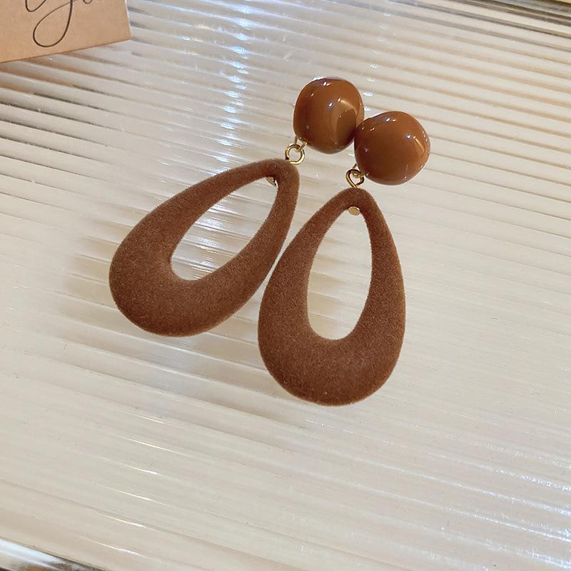 Tropfenöl Ovale Geometrische Ohrringe für Damen Französisch Retro Leichter Luxus Hängeohrringe Mode Hoher Sinn Antik Zirkon Geschenk