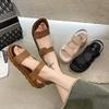 2024 Damen Sandalen im koreanischen Stil mit flachem Klettverschluss - Bequem, trendig römisches Ein-Riemen-Design für den Sommer