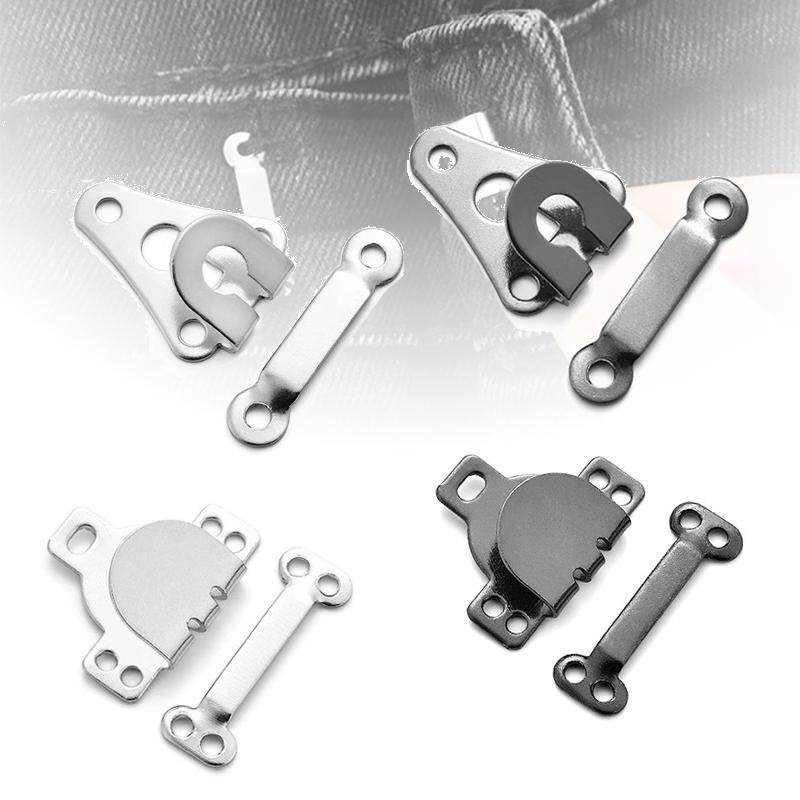 10Set Metal Trousers Suit Pants Hook Button Skirt Trousers Garment Invisible Hook DIY Pants Adjustment Buckle Sewing Accessories