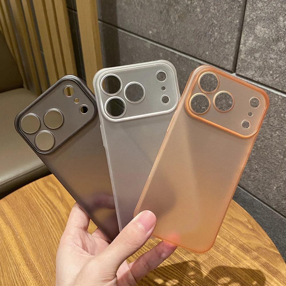 Ultra Thin Clear Matte Shockproof Phone Case For iPhone 17 16 12 15 13 14 Pro Max 17Pro 17 Air Translucent Lens Protection Cover