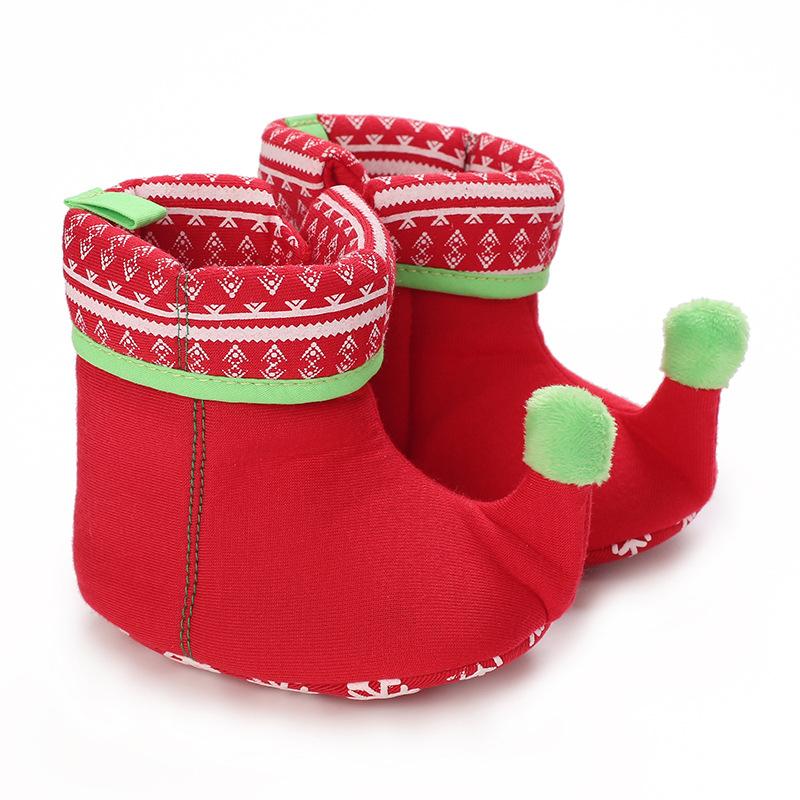 Christmas Newborn Baby Shoes Boys Girls Toddler First Walkers Soft Bottom Infant Flats Warm Snow Boots 0-18Months