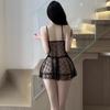 Erotic Lingerie Sexy Sling Mesh Nightdress See-Through Uniform Temptation Pure Desire Crotchless Pajama Set