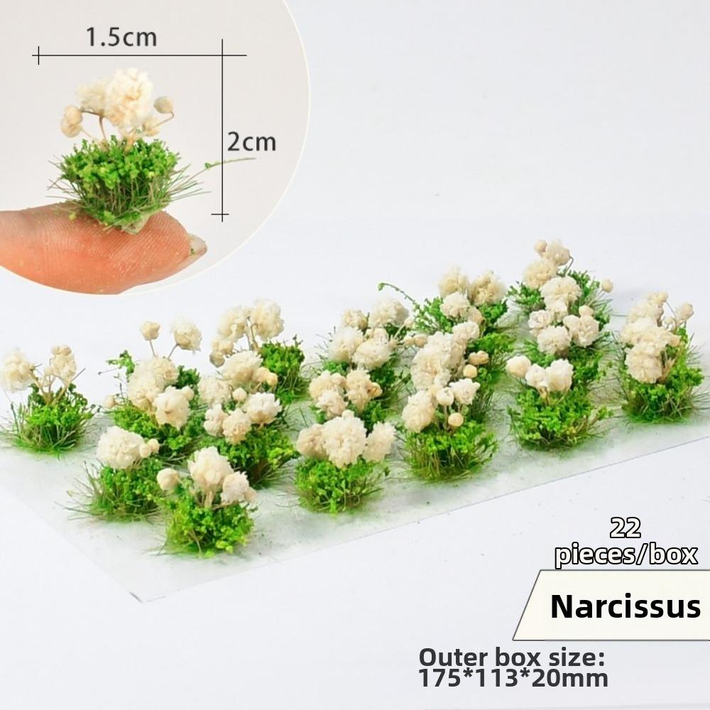 22pcs/set Multicolors DIY Miniature Garden Decor Plastic Landscape Wargame Grass Tufts