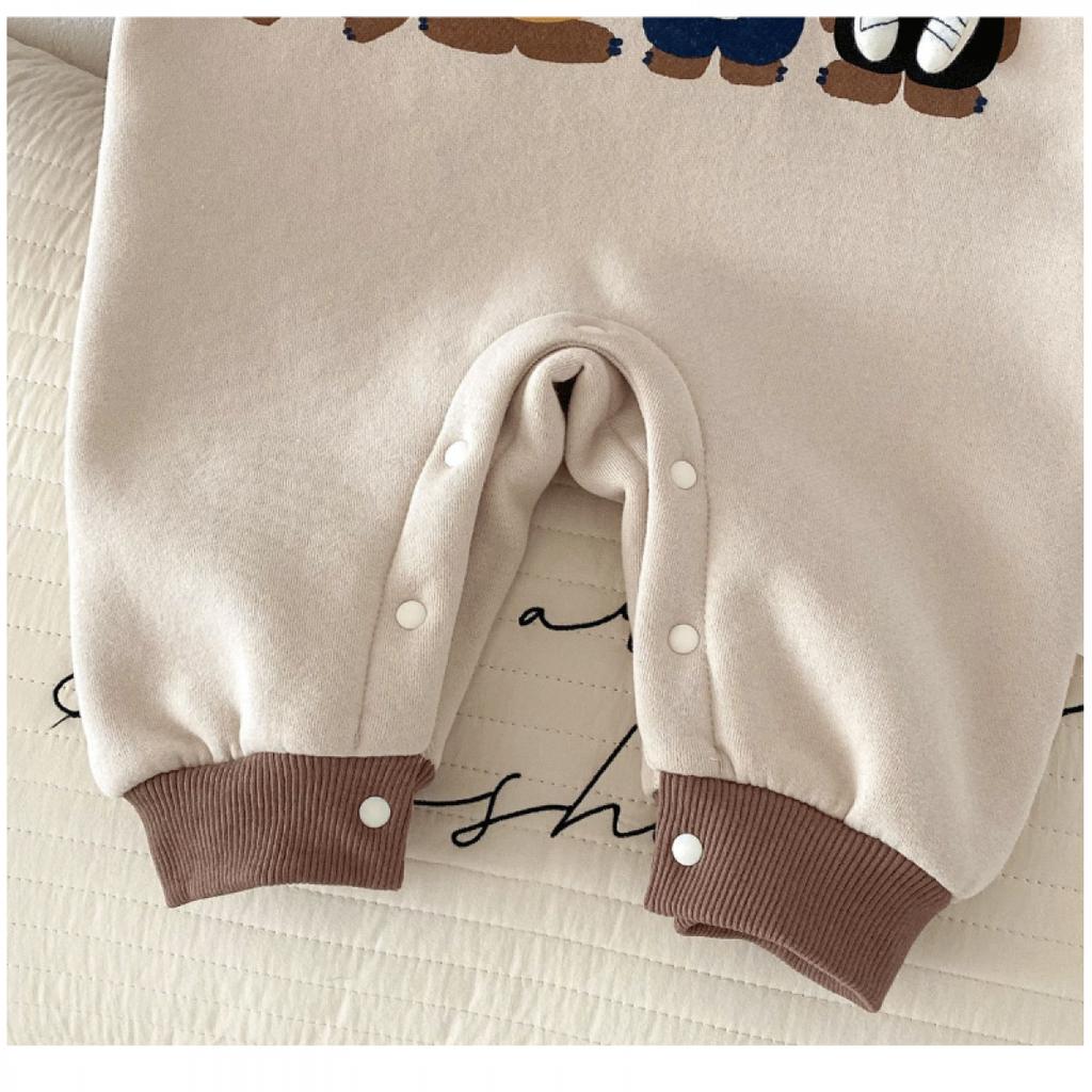 Baby Cartoon Jumpsuit Winter Korean Children's Clothing Baby Super Cute Thick Baby Clothes Home