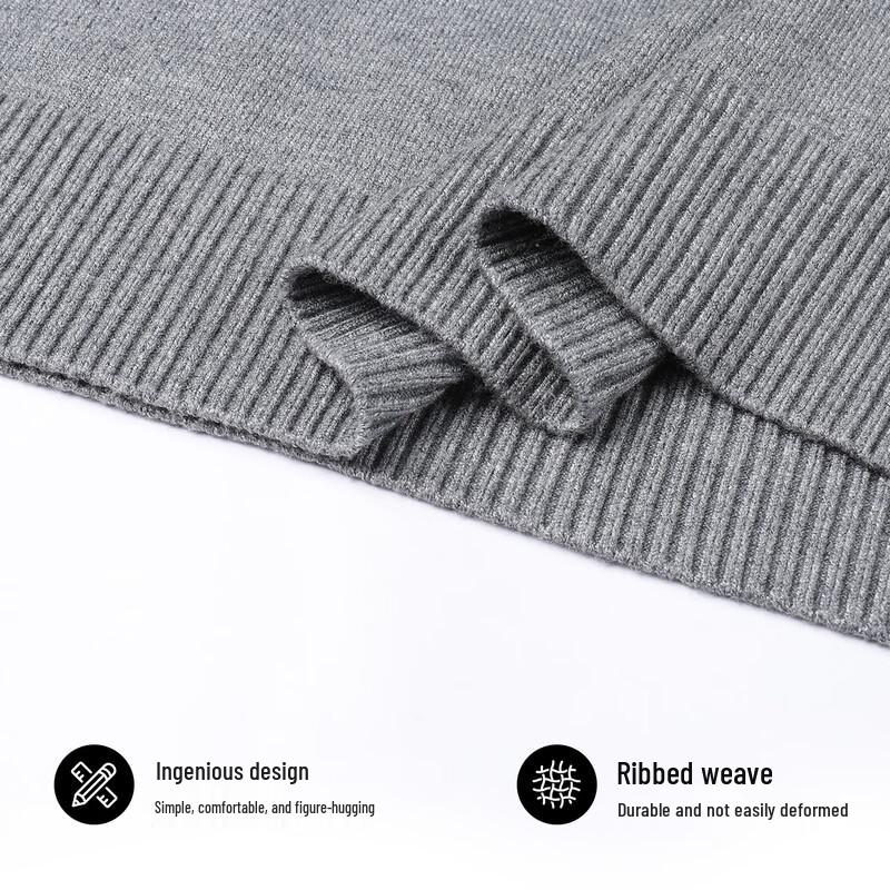 SNOWFLYING Men's Faux Two-Piece Shirt Collar Knitted Sweater