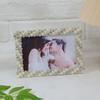 1 st utsökt pärlkristall fotoram, vertikalt placerade 6-tums och 7-tums parbilder, enkel fotodekoration skrivbord