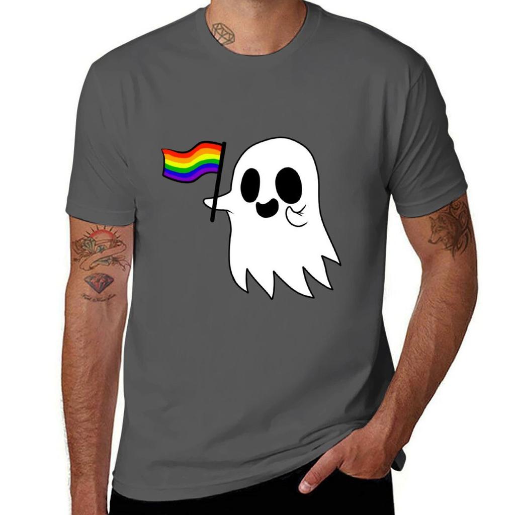 Gay Pride Ghost Tshirt Sports Basic Short Sleeve Tshirt