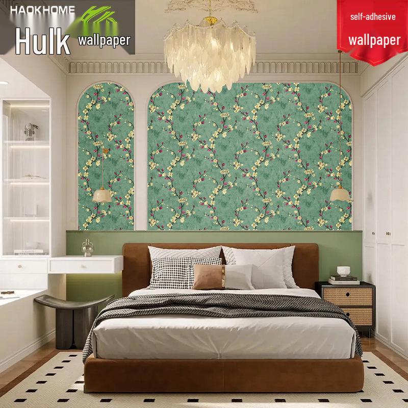 Vintage Style Self-Adhesive Wallpaper for Cozy Home Decor: Thickened American Retro Wall Stickers for Bedroom and Living Room.