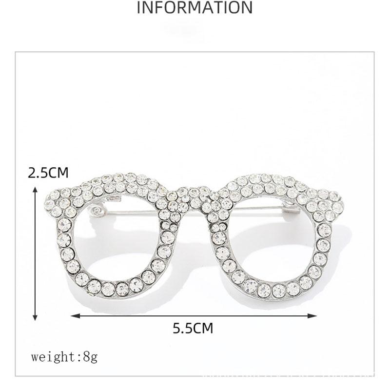 Koreaanse Bril Kristal Strass Broche Speld Herenpak Overhemd Luxe Broches Sjaal Corsage Reversspeldjes Mode Sieraden Cadeaus