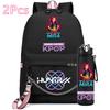 2Pcs/set Anime Cute Kpop Printed Backpack with 750Ml Water Bottler for Teenager Girl Boy Bookbag Kid Gift Large Capacity Travel Bag Rucksak