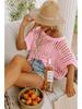 2025 Summer Women's Five-Sleeve Sexy Cutout Knit Beach Cover-Up Sweater