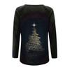 Damen Casual Fashion Weihnachten Grafik Gedruckt Casual Print Langarm V-Ausschnitt Pullover Top Bluse