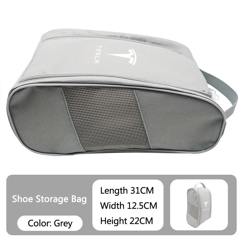 

Car Sticker Tesla Car Logo Breathable Oxford Cloth Shoe Storage Bag Lightweight Dustproof Portable Shoe Carrier for Tesla Model