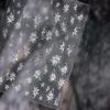 Elegant Black White Floral Nail Sticker Semi-Transparent Blooming Flowers Gold Foil Petal Stunning Botanical Chic Nail Art Decal