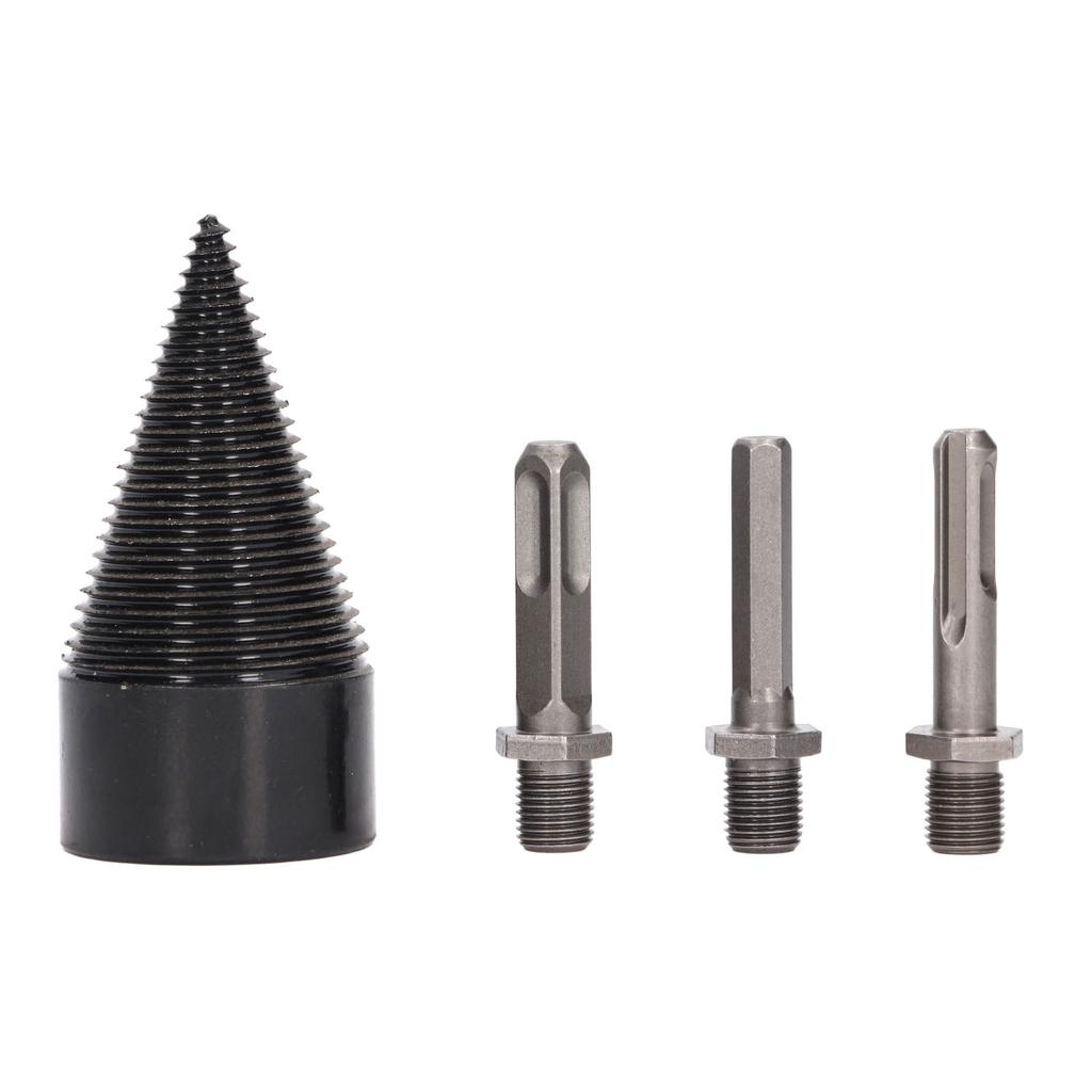 Wood Splitter Drill Bit Electric Firewood Log Splitter Bit Set with 3Pcs Removable Shanks 50mm