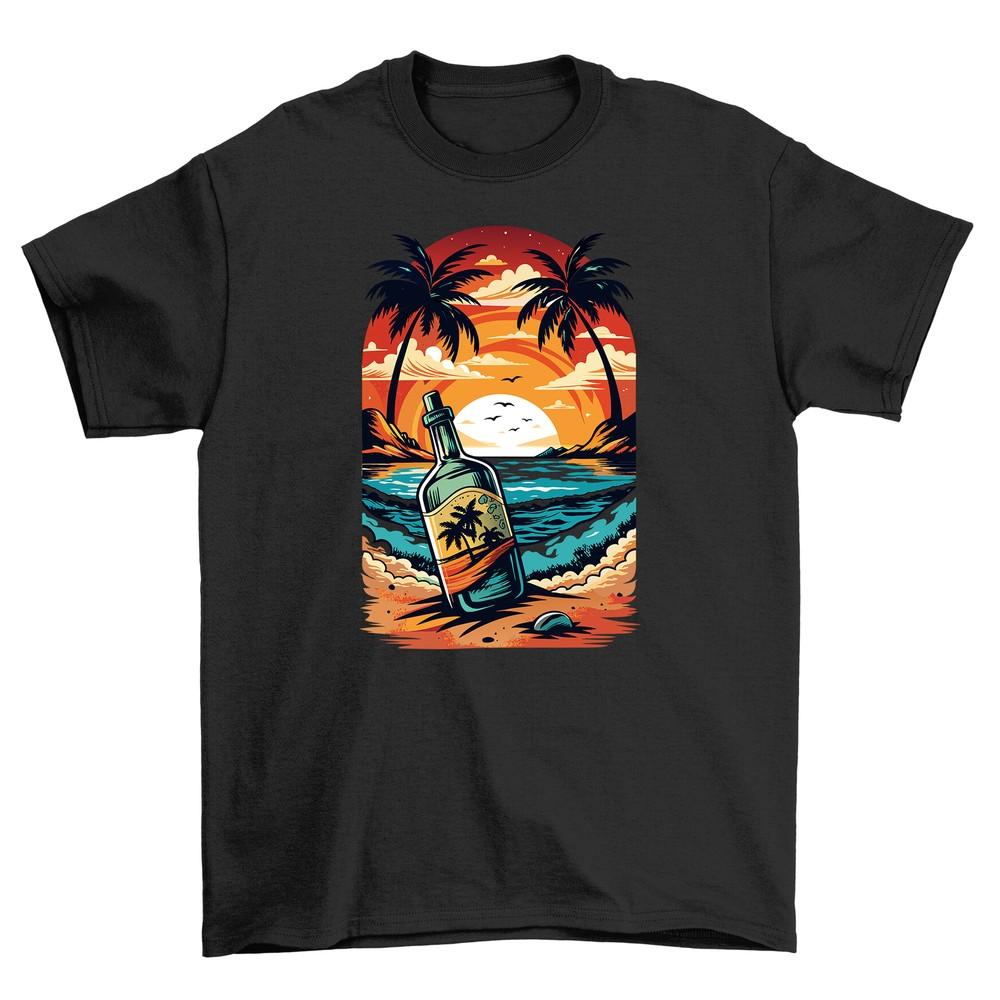 Rum, Sun, and Fun Summer_1 Beach T-shirt - Unisex Design, 100% Cotton Tee for Ru