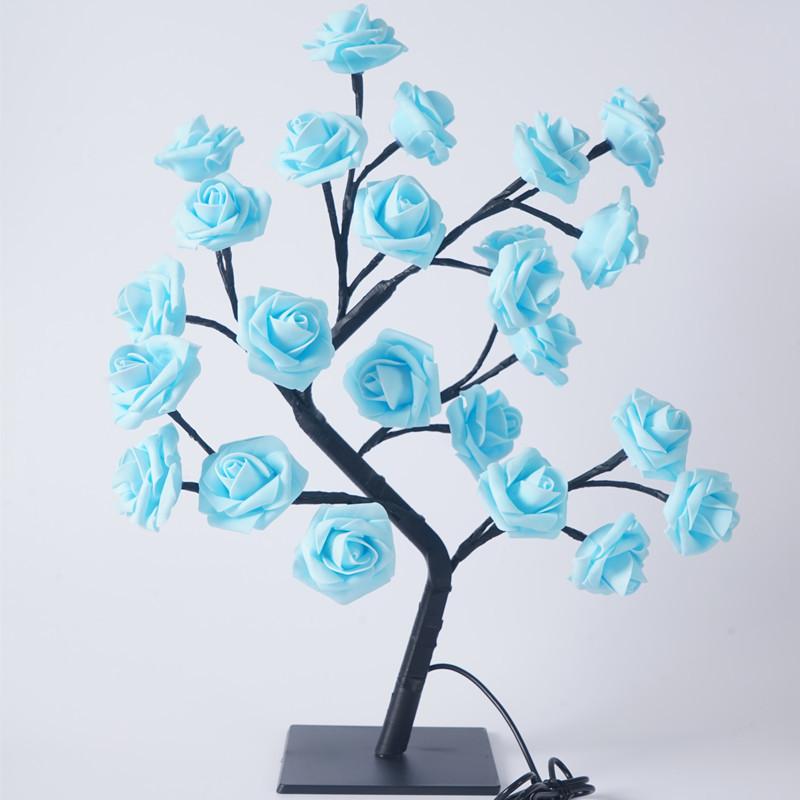Lighting Rose Flower Table Tree Light Desk Top Bonsai Lighted Tree
