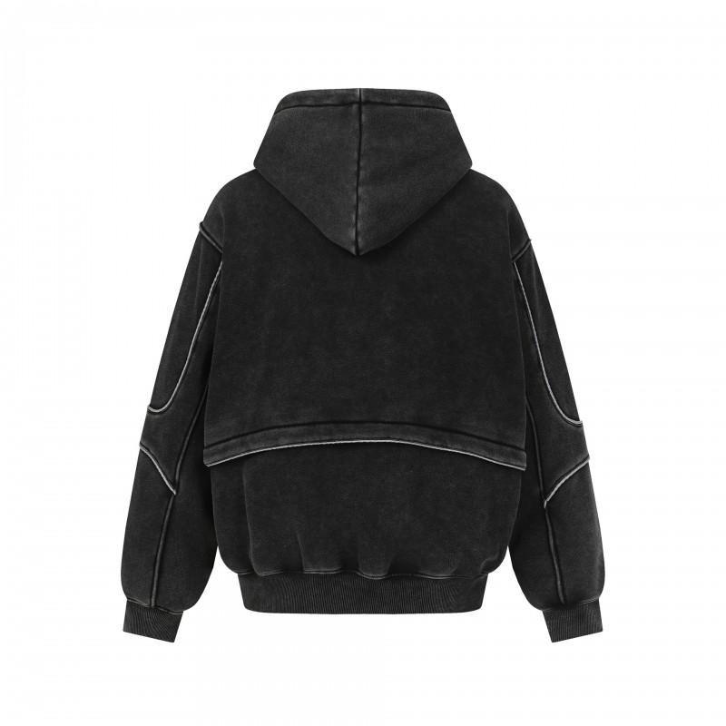 Unisex Oversized Distressed Vintage Hoodie Cotton Heavyweight Sweatshirt Fall Casual Wear