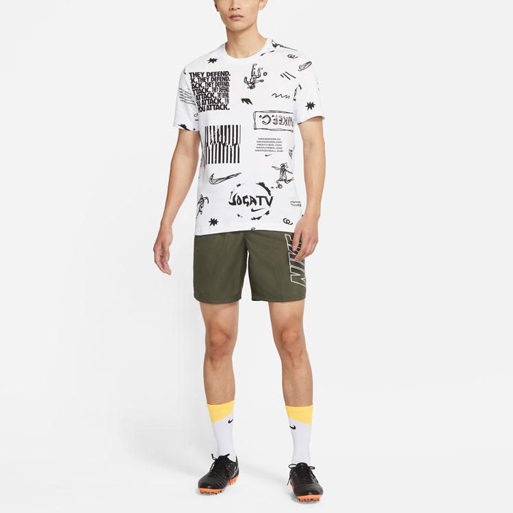 Nike Joga Bonito Print Soccer Sport Short Sleeve T-Shirt Men Tops White DD1845-100