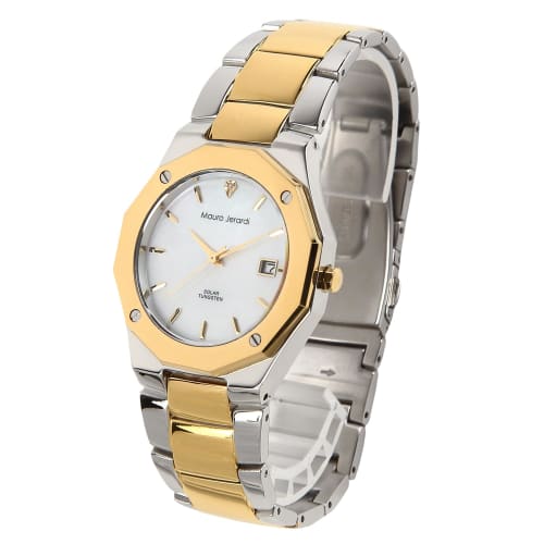 Mauro Geraldi Solar Watch with 1 Diamond, Tungsten Calendar, MJ032-2, Gold
