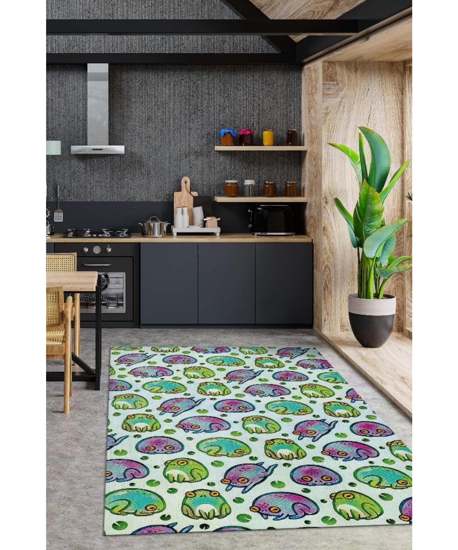 

Frog Mood Woven Based Washable Decorative Carpet