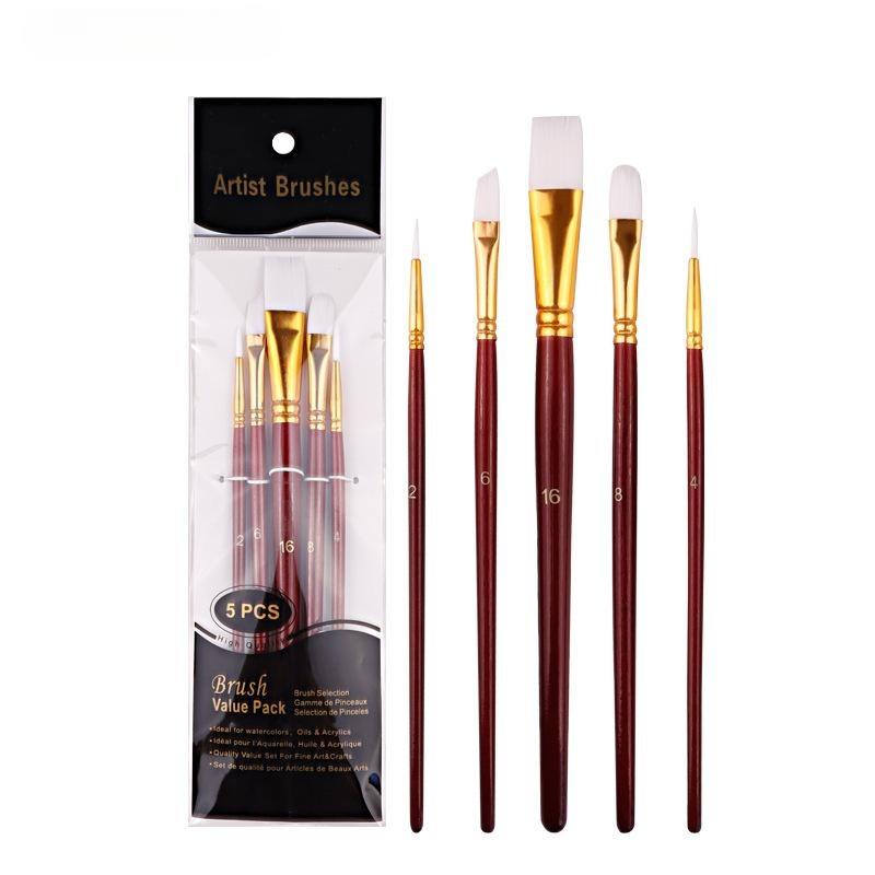 Transon Set 20 Pennelli Professionali Rosa Per Acrilico, Acquerello, Guazzo – Taklon Morbido, Lunghezza 18-20 Cm