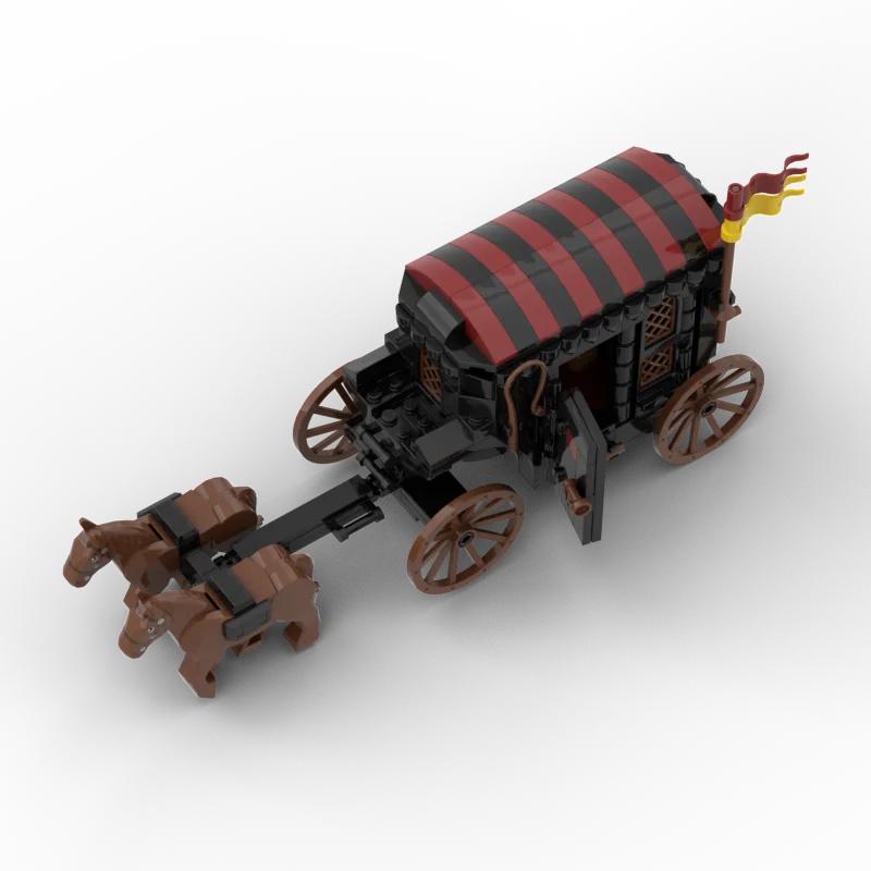 Moc Creative Expert Building Blocks Medieval Model Lion Knight's Carriage Bricks DlY Assembly Construction Toys For Kids Gifts