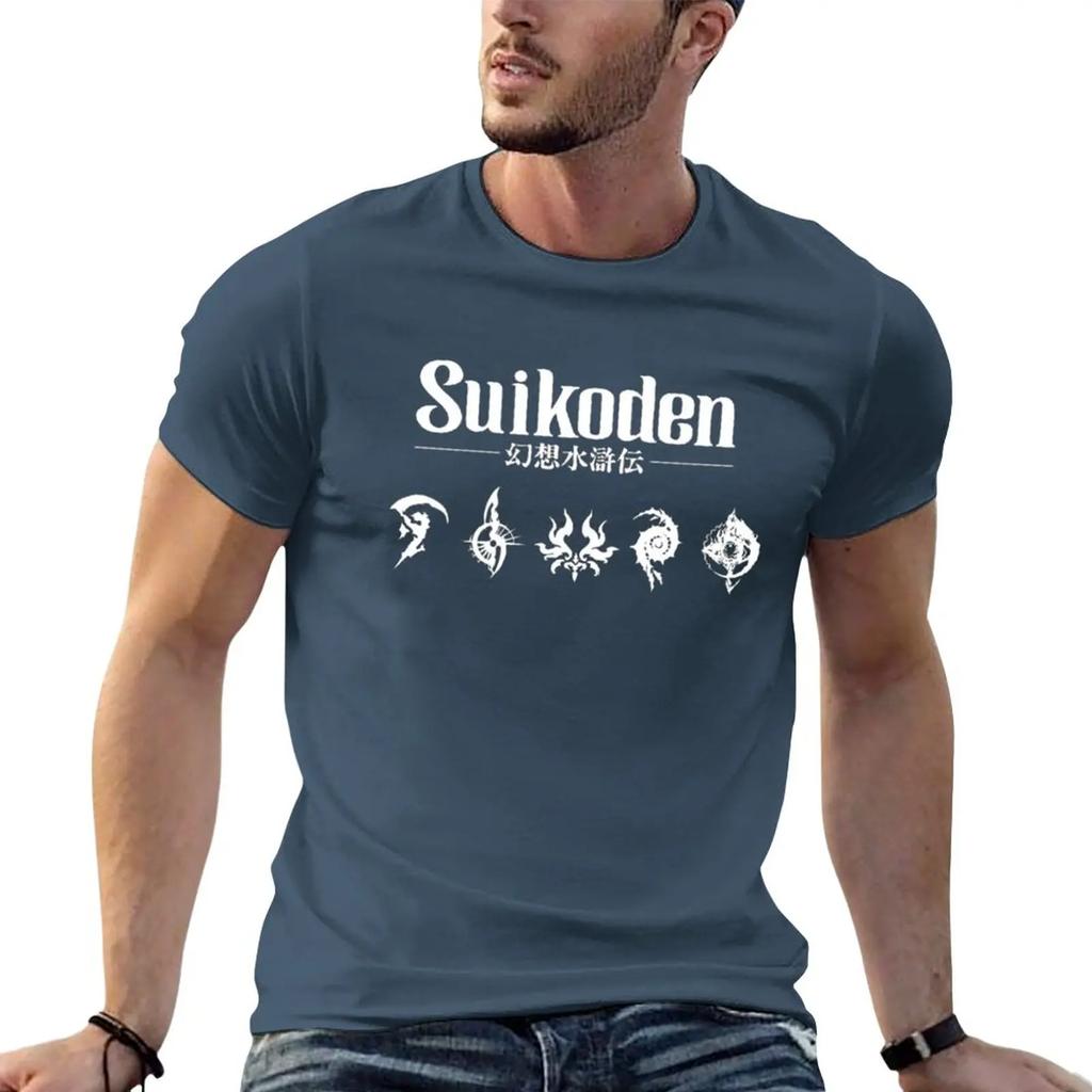 Suikoden mit Runen T-Shirt Kurzarm-T-Shirt schnelltrocknendes T-Shirt Ästhetische Kleidung T-Shirts Männer