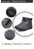 Women's Fleece-Lined High Top Warm Cotton Snow Boots - Plus Size