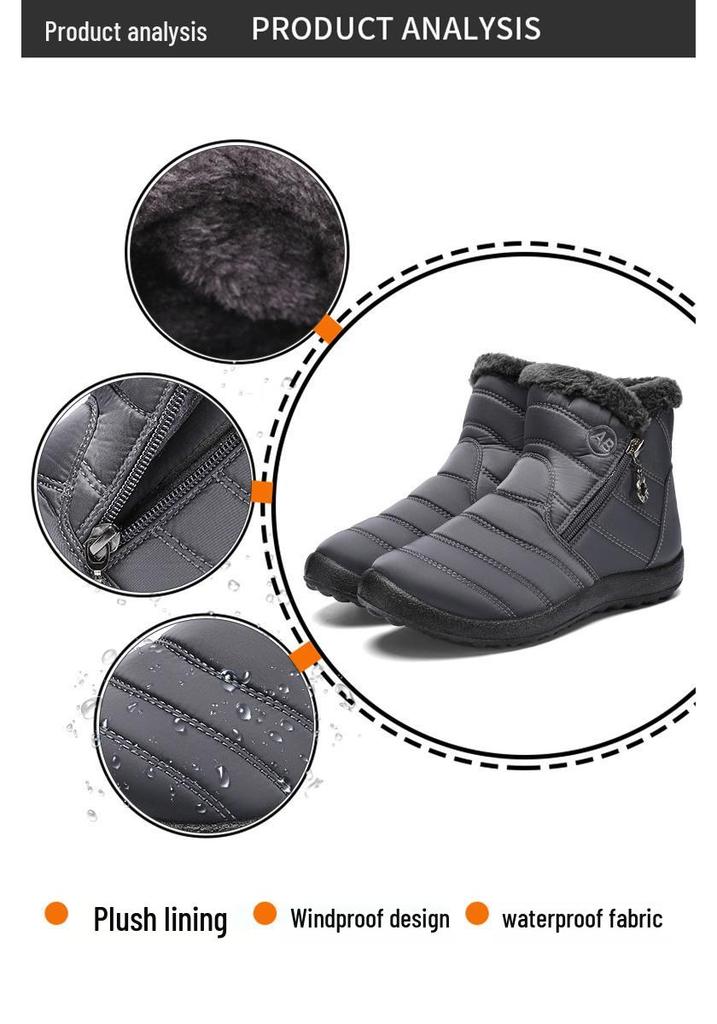 Women's Fleece-Lined High Top Warm Cotton Snow Boots - Plus Size