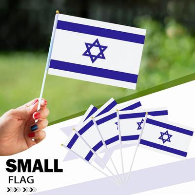 20st handhållen Israelsflagga Slät Lättviktskropp Anti-blekning Lång livslängd Handviftande flaggor för paradevenemang