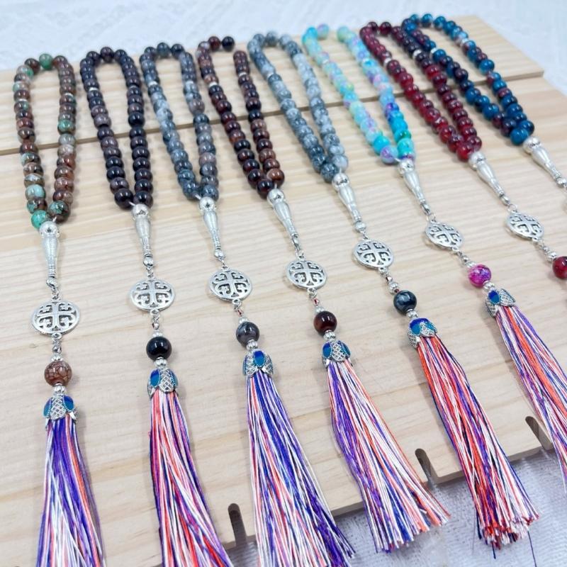 Elegant Prayer Beads Rosary Bracelet Prayer Bracelet Glass Texture Beads Bracelet Suitable for Various Occasions