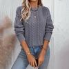 Women's Sweater Fall/winter Pullover Round Neck Loose Retro Twist Sweater