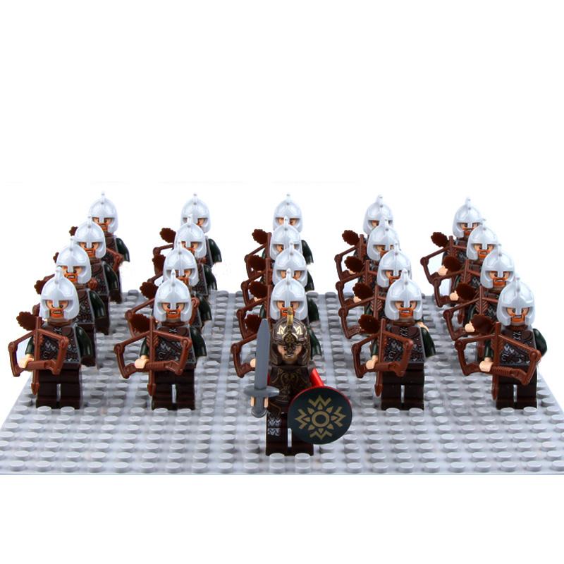 Ancient Rome Dwarf Warrior Elves Knight Rohan Eomer Haldir Urukhai Strong Orc Knight Spartacus Figures Building Block Kids Toy