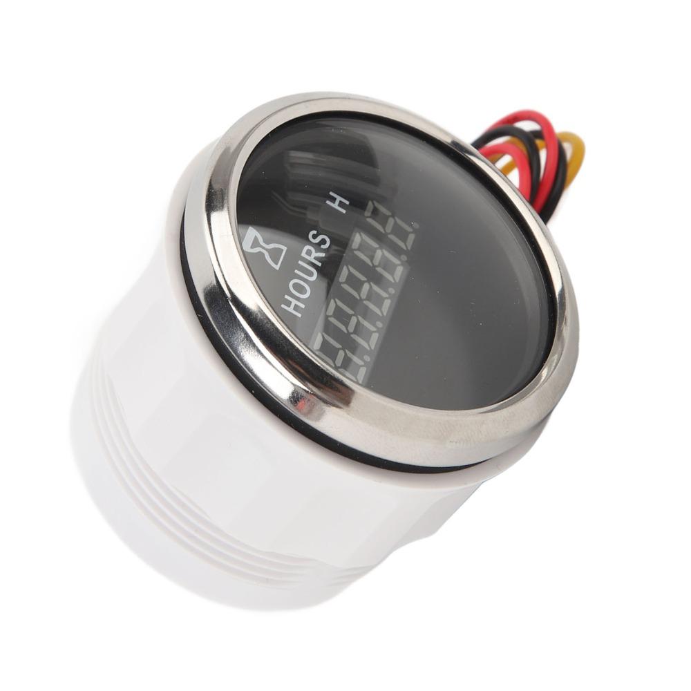 Precise Measurement DC 9-32V Digital Hour Meter 52MM Waterproof Round Gauge Hour Meter Gauge Fishing Boats