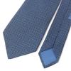 Excellent HERMES Tie Geometric All-over Wide Tie Blue Silk Mens 7695 OA Used