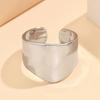 Stainless Steel Baroque Hammered Adjustable Open Ring