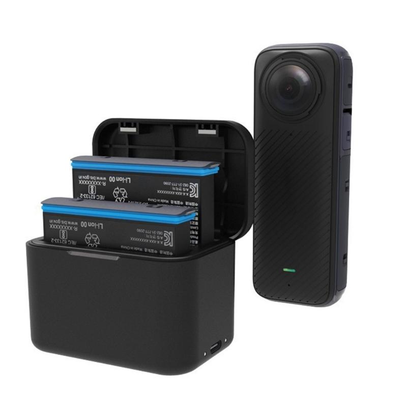 Efficient Battery Charging Case for X4 Camera Battery Fast Charging Docking Station Storage Box USB C Charge Port
