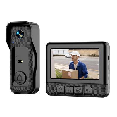 Porteiro Intercomunicador Sem Fio sem Instalação Necessária Vídeo Sem Fio IP65 LED USB 1000mAh Câmera, [Conversa Bidirecional/Gravação Automática/Visão Noturna],