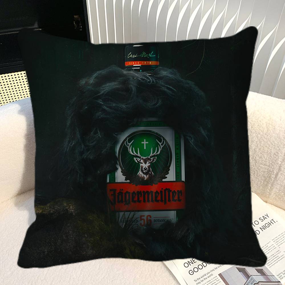 Alcohol Jjagermeister Pillow Case Square Pillow Bedroom Sofa Leisure Comfort Cushion Car Home Decoration