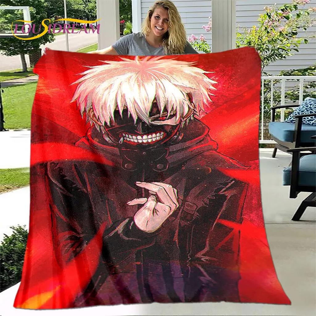 Tokyo Ghoul Japan Anime Cartoon Soft Plush Blanket,Flannel Blanket Throw Blanket for Living Room Bedroom Bed Sofa Picnic Cover